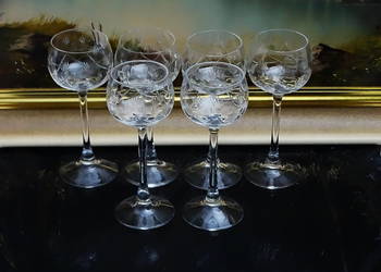 Kieliszki kryształowe – zestaw 6 sztuk – ręcznie szlifowane – pojemność 200