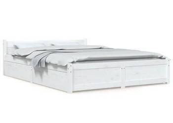 vidaXL Rama łóżka z szufladami, biała, 140x190 cm(sku3103550)