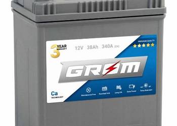 Akumulator 38Ah 340A EN GROM Premium Japan Lewy Plus