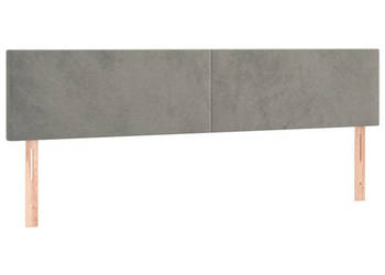 Zagłówek do łóżka z LED jasnoszary 180x5x78/88 cm aksamit WM-3121392