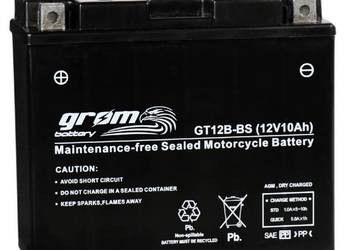 Akumulator motocyklowy Grom GT12B-BS 12v 10Ah 180A l+