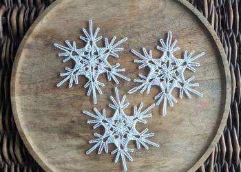 Szydełkowa gwiazdka 11 cm śnieżynka 1 sztuka