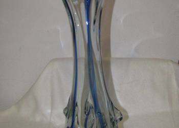 Flakon szklany PRL przeźroczysty wys. 47cm artdeco vintage