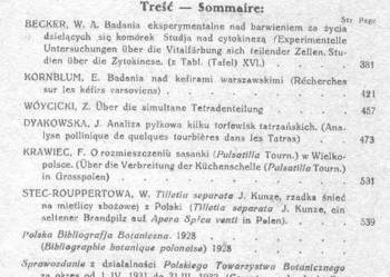 ACTA SOCIETATIS BOTANICORUM POLONIAE VOL. IX NR 3-4