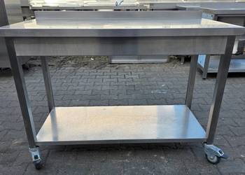 Stół Gastronomiczny z Półką Na Kółkach 120/60/85 cm M.1457 N