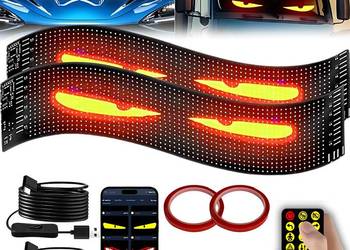 2X PANEL LED ELASTYCZNY WYŚWIETLACZ 38x10 CM DEVIL EYES
