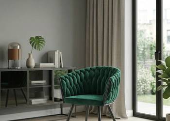 Krzesło Tapicerowane Rosa Butelkowa Zieleń, Wysyłka 24H, Dostawa 0zł!