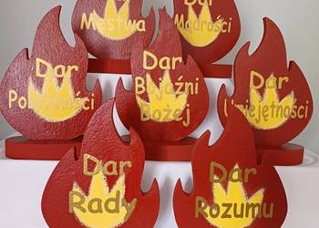 7 płomieni - dary ducha Św.- dekoracja bierzmowanie