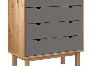 Komoda OTTA brązowo-szara 765x395x90 cm drewno sosnowe WM-348583