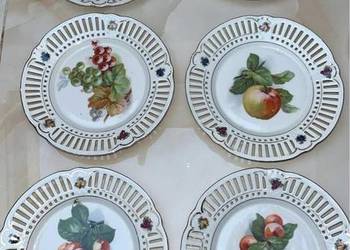 Talerzyki z owocami. Ażurowe.  Z owocami. 6 sztuk