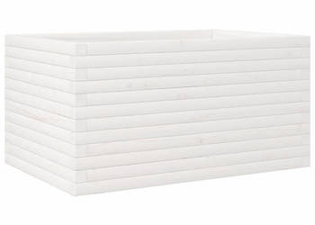 Donica ogrodowa biała 90x60x455 cm lite drewno sosnowe WM-847279