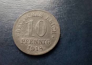 Stare monety 10 fenig 1918 cynk Niemcy