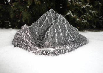 K2 8611m, mapa plastyczna 3D