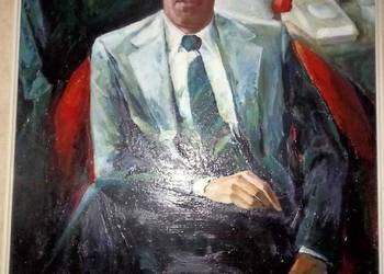 Stary olbrzymi portret gabinetowy Barack Obama prezydent USA Olej. - Proszę