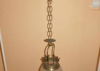 Duża, dekoracyjna mosiężna lampa wisząca - kula