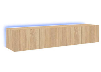 Ścienne szafki TV z LED 2 szt. dąb sonoma 80x35x31 cm WM-837286