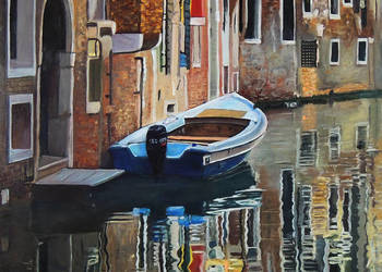 Obraz olejny Wenecja 80x80cm Tomasz Mrowiński