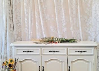 Trzydzwiowa drewniana komoda śmietankowa prowansalska rustykalna DOWÓZ