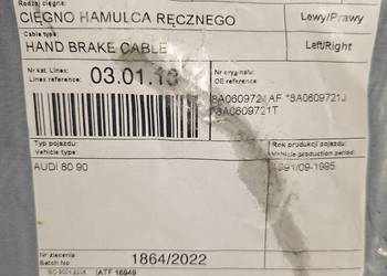 Cięgno Audi 80 B4 lewe i prawe tylne
