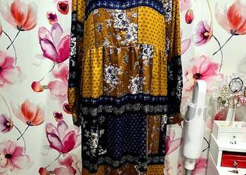 zoey sukienka luźny fason boho kwiaty hit blog roz.38