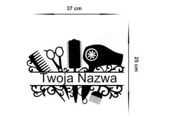 NAKLEJKA ZAKŁAD FRYZJERSKI BEZ TŁA  37CM X 25 CM OZDOBA INFORMACJA REKLAMA