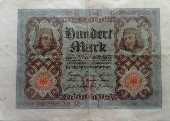 Banknot 100 marek 1920 r. Banknot 100 marek 1920 r.