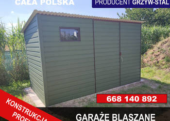 Zielony Garaż Blaszany Wiatka Schowek Magazyn  - GRZYWSTAL