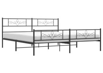 Łóżko Metalowe Czarne Rama Łóżka Ze Stelażem 193x203cm WM-355291