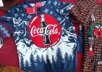 Coca Cola swetry męskie  M S MOTYW ŚWIĄTECZNY  Pull&bear