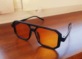 Piękne męskie okulary lub unisex nowość 2026 luksusowe pomarańczowe