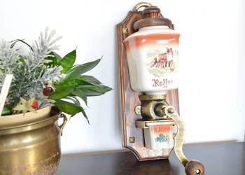 wiszący ceramiczny MŁYNEK do kawy z liskami