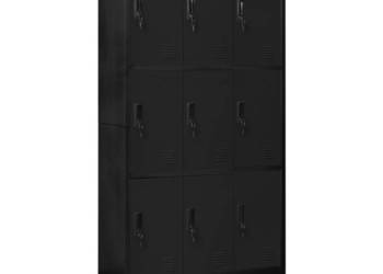 Szafka zamykana na klucz czarna 90x45x180 cm stalowa WM-339806