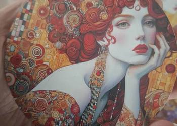 Podkładki drewniane pod kubki,kobieta wiosna