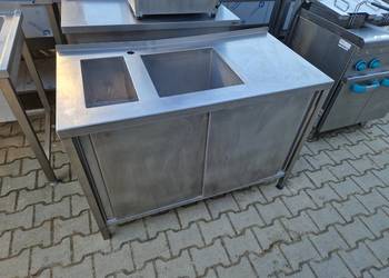 Zlew Gastronomiczny 2 Komorowy Drzwi Suwane 120/60/85 2