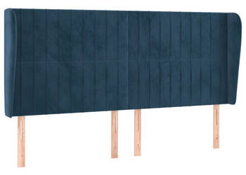 Zagłówek uszak ciemnoniebieski 163x23x118/128 cm aksamit WM-3118252