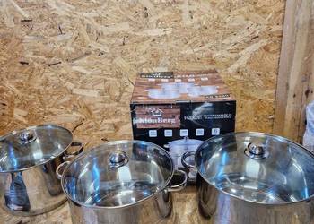 3 SZT GARNKÓW GASTRONOMICZNYCH KLONBERG 15/18/21 L ŚRED 30/32/34 CM KB-2530