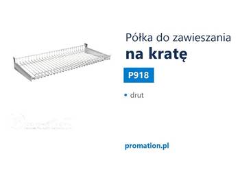 Półka na kratę sklepowa 62 cm, zawieszana do ekspozycji towaru P918