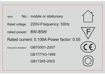 Naklejka etykieta na lampę żyrandol