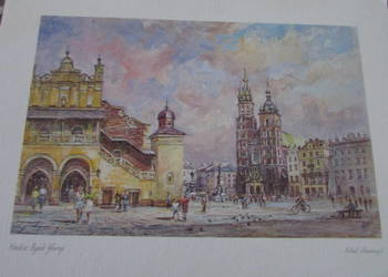 rysunek kartka pocztówka obraz Kraków 21x16