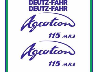 Naklejki Deutz-Fahr Agrotron 115 MK3 Ciągnik Traktor Nalepki Mocne
