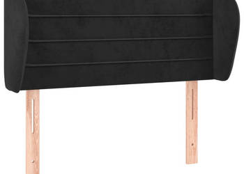 Zagłówek uszak czarny 83x23x78/88 cm aksamitny WM-3117316