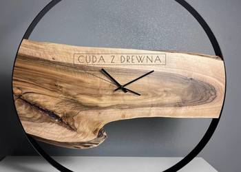 Duży i nownoczesny drewniany zegar ścienny | na zamówienie