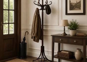 Oryginalny antyczny wieszak stojący Thonet / Mundus – unikat z epoki, przed