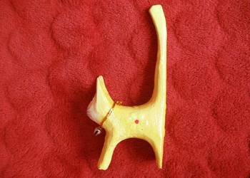 KOT - Drewno mała Figurka rzeźba - 11 x 2 x 5 cm