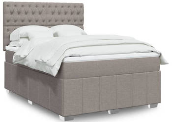 Łóżko kontynentalne z materacem taupe tkanina 160x200 cm WM-3294030