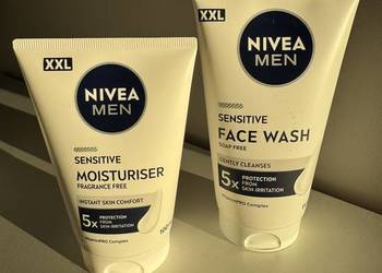 Zestaw XXL  Nivea Men Sensitive do twarzy żel do mycia + krem nawilżający