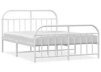 Łóżko Metalowe Białe Rama Łóżka Ze Stelażem Biała 150x200 cm WM-353704