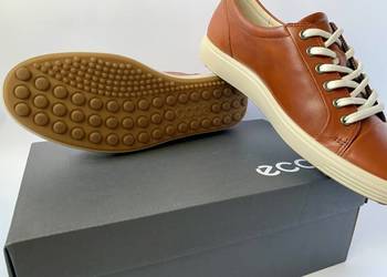 ECCO Soft 7 W, skórzane sneakersy damskie, brązowe/cognac, EU 41