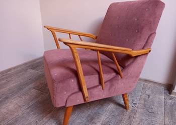 Stary unikatowy fotel patyczak PRL vintage