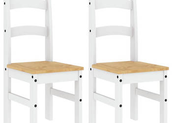 Krzesła stołowe 2 szt. białe 40x46x99 cm drewno sosnowe WM-4005728